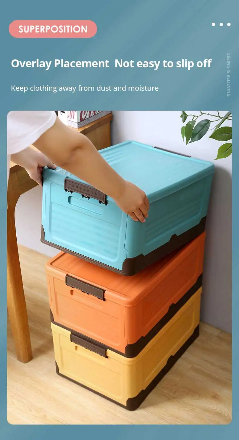 1pc Foldable Storage Box Large Capacity For Toys Clothes Books