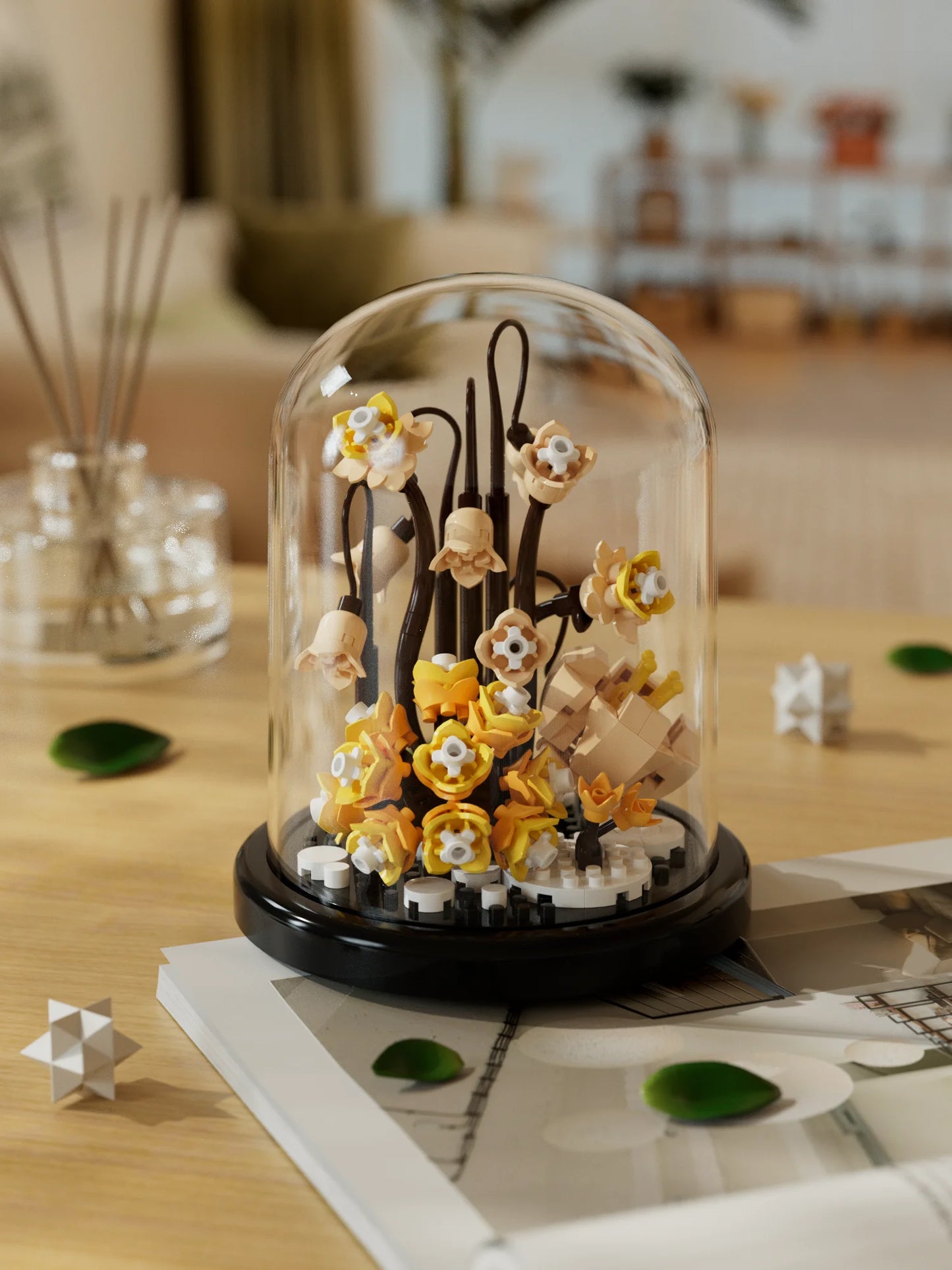 Building block flower eternal rose small particle building block assembly toy Birthday Christmas gift desktop decoration