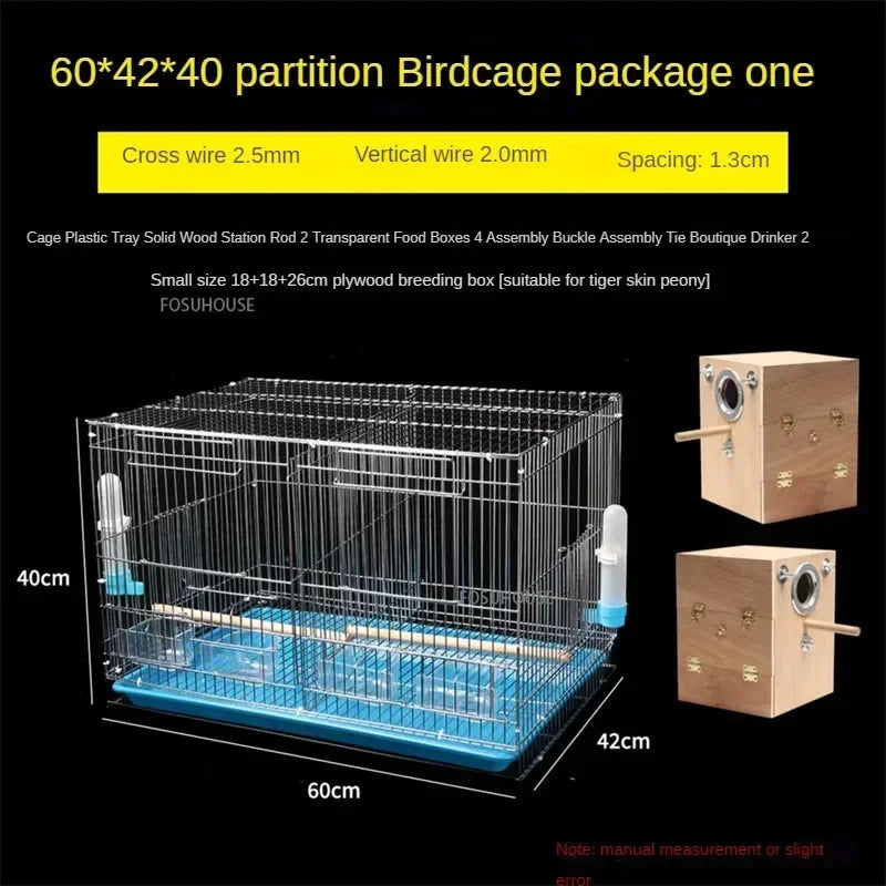Garden Outdoor Portable Cage Thick Iron Birdcage Large Electroplating Starling Breeding Cage Budgie Bird Cage Bird Accessories W