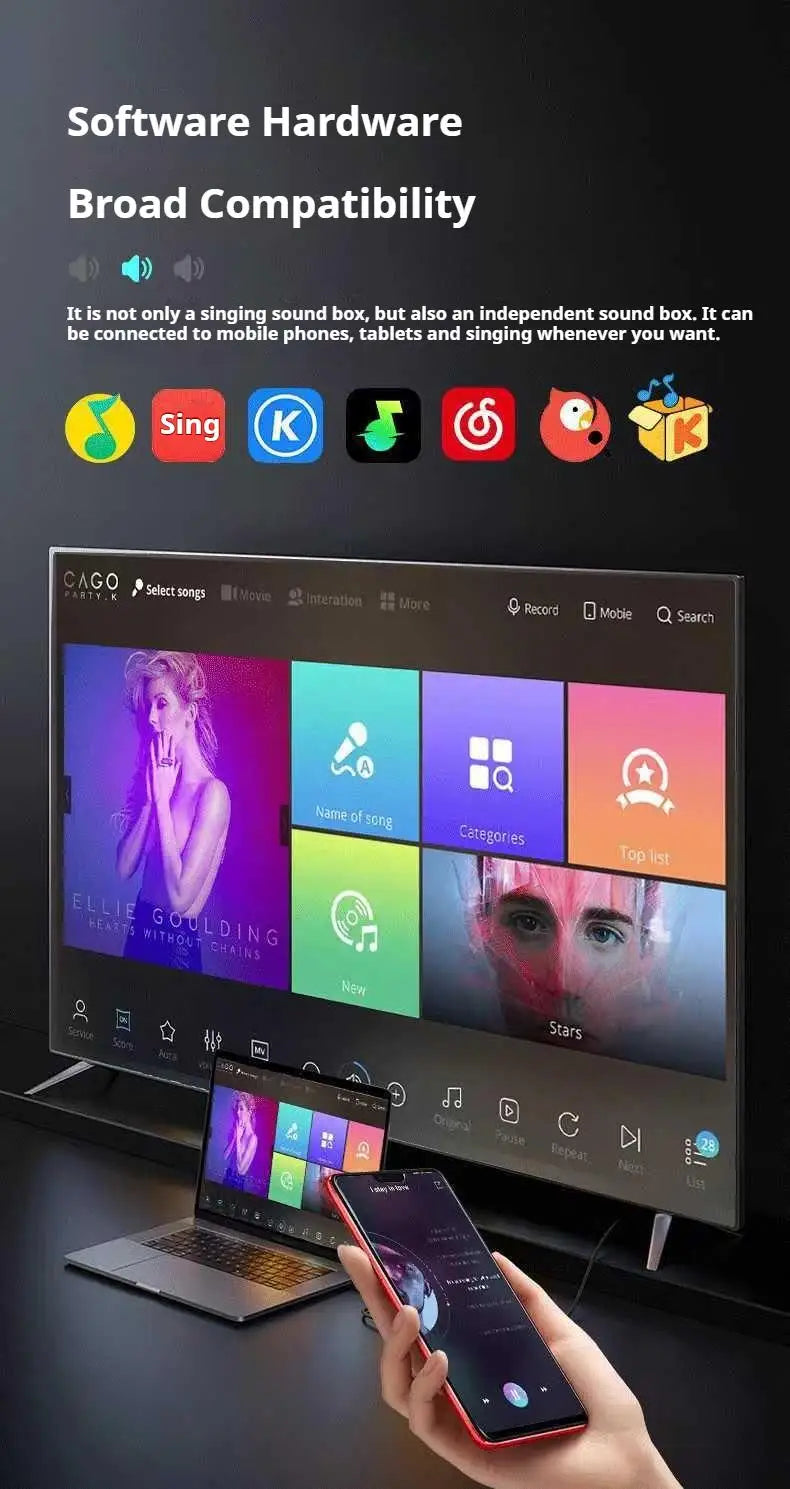 Owls 20W Wireless Bluetooth Speaker with Dual Microphones Portable HiFi Sound for Outdoor Karaoke and Family Parties