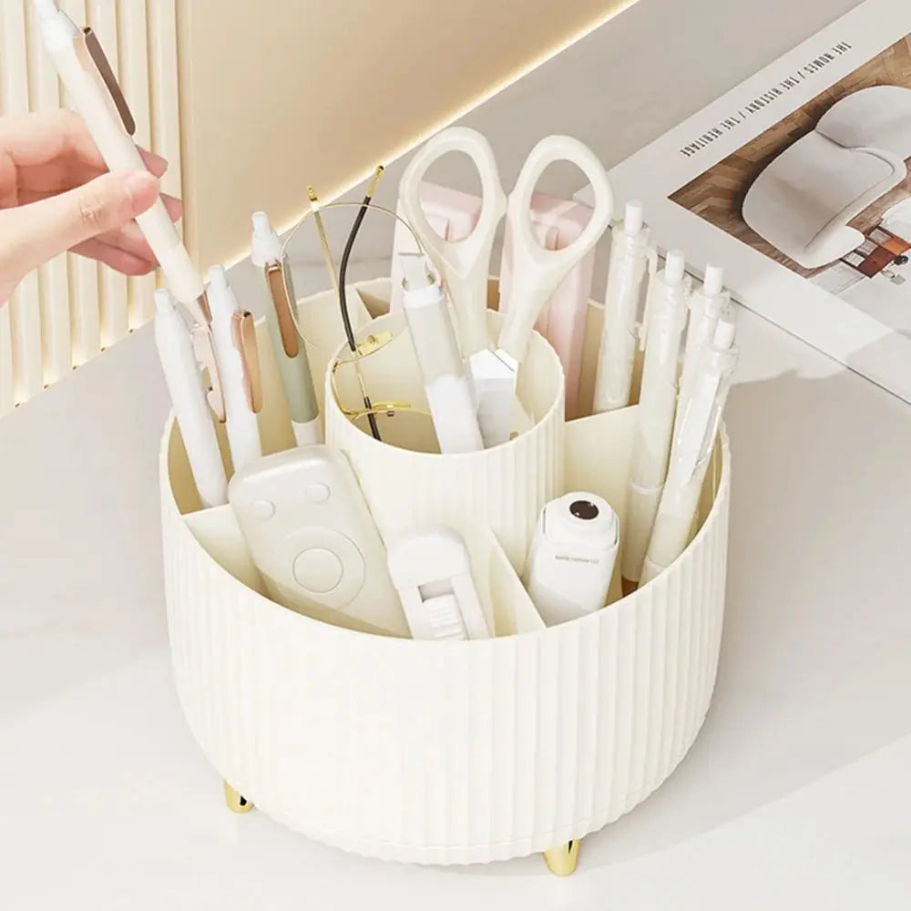 360 Rotating Makeup Brush Holder Portable Cosmetic Organizer