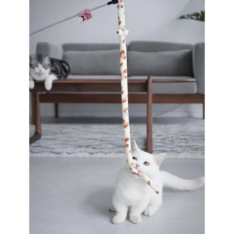 Cat Toy Feather Cat Teaser Wand Cat Interactive Toy Funny Caterpillar Colorful Rod Teaser Wand Pet Cat Supplies Cat Accessory