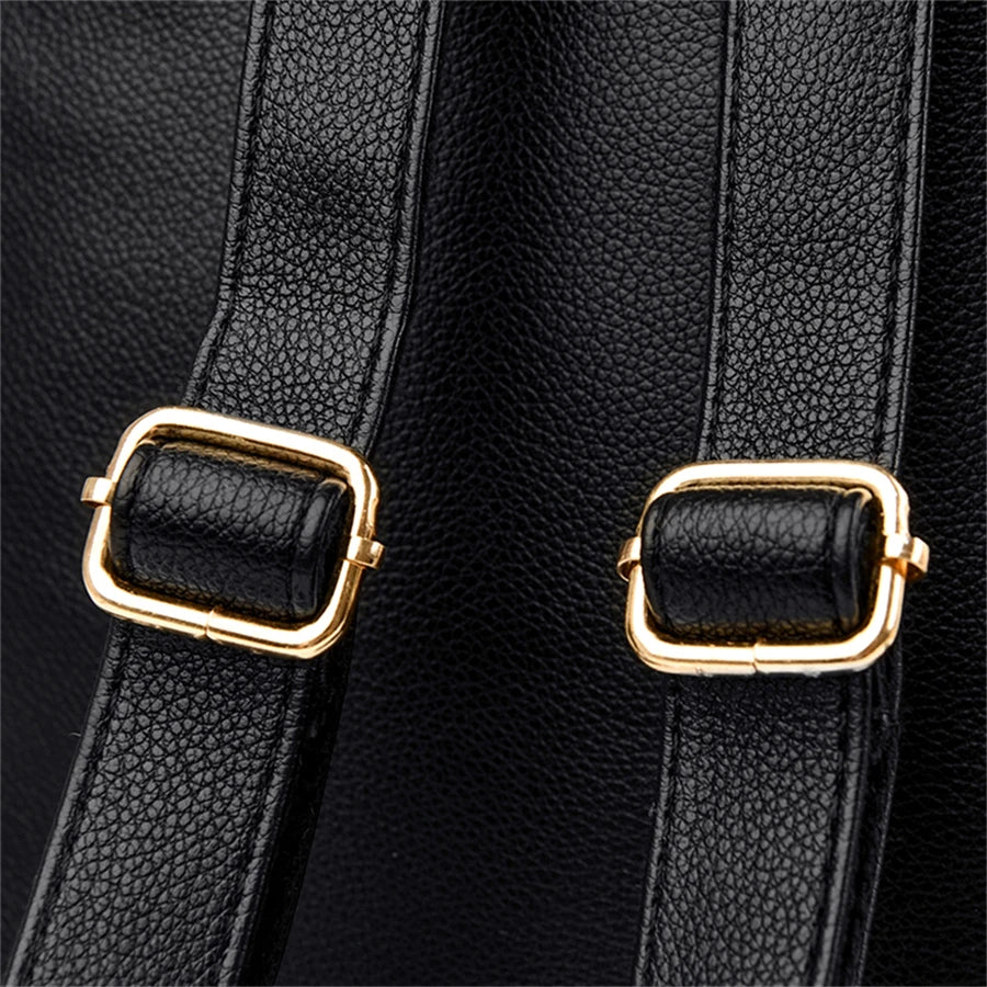 Luxury Women Leather Backpacks for Girls Casual Daypack