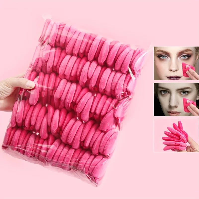100 Pieces Triangle Powder Puff Set for Loose Powder and Liquid Cosmetics Soft Plush Makeup Application Tool