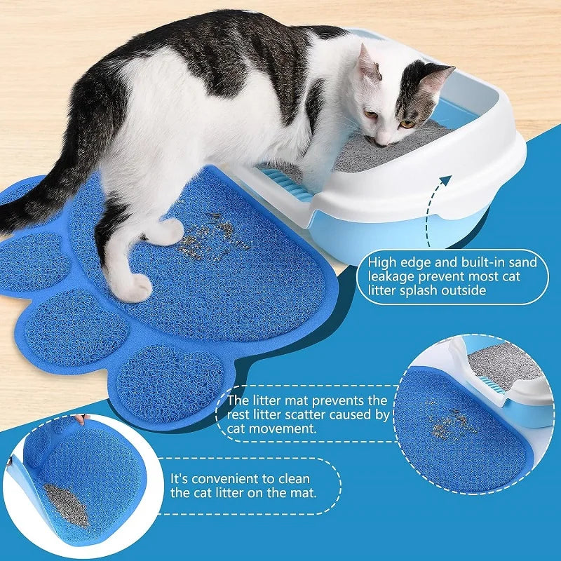 Pet Cat Litter Mat Toilet Cat Mat Waterproof Pet Litter Box Mat Nonslip Sand Cat Washable Mat Clean Pad Pet Clean Supplies