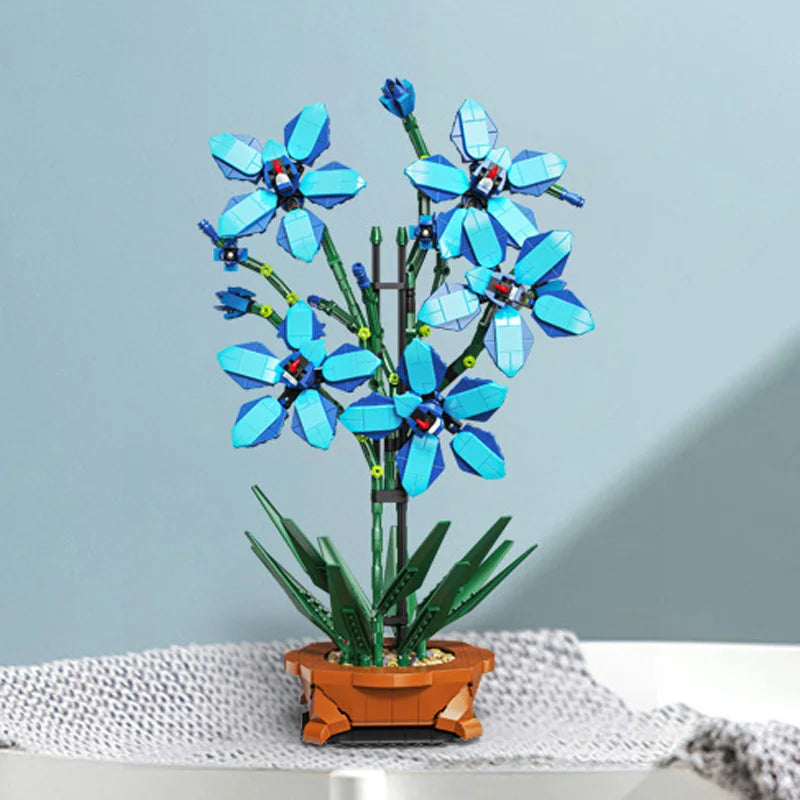 City Creativity Cymbidium Faberi Bonsai Potted Plant Building Block Set for Home Decoration and Kids Toys