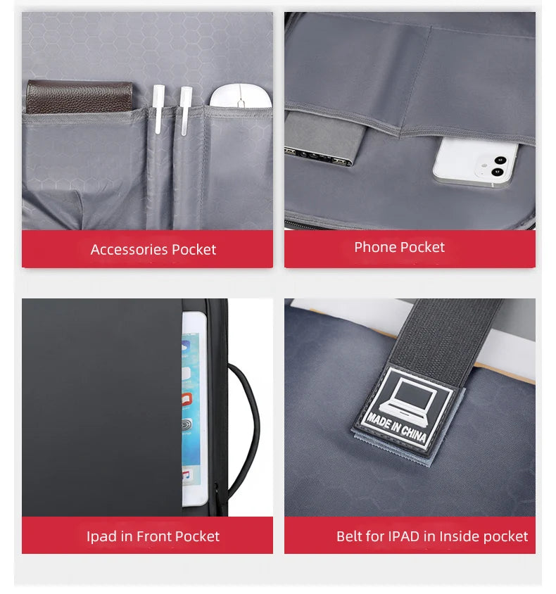 Rilibegan Men Travel Backpack Oxford Big Capacity USB Charge