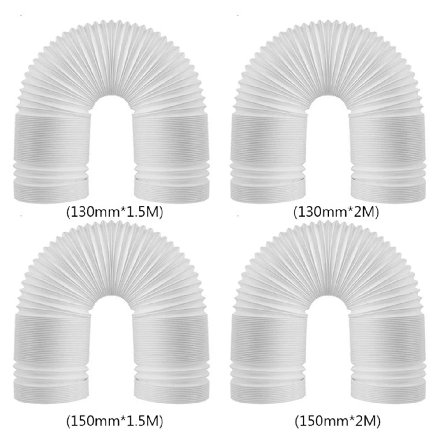 Conducto de ventilación de 150/200 cm, salida flexible, accesorios móviles para aire acondicionado, tubo de escape de calor telescópico, tubo de escape engrosado