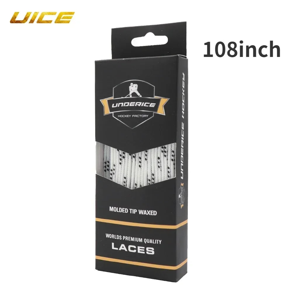 Ice Hockey Skate Laces 84-120inch Waxed Dual Layer Braid