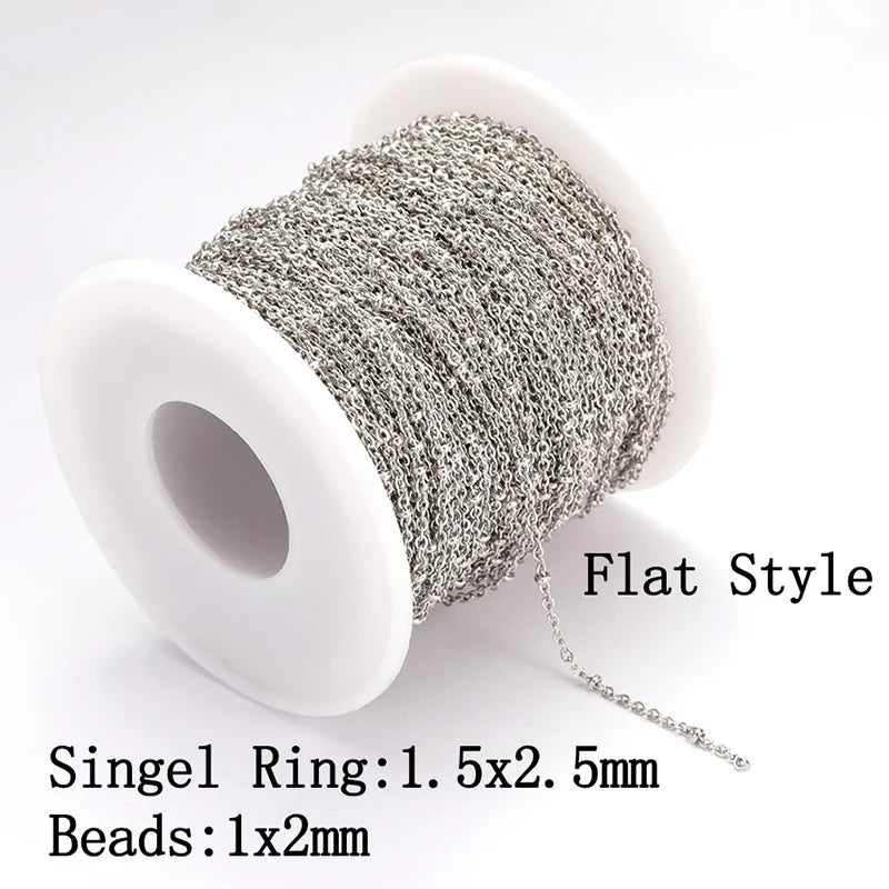 2Meters Stainless Steel Link Cable Gold Chains for DIY Jewelry