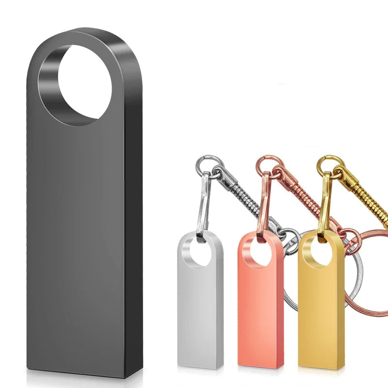 Pendrive 128GB USB Creative Gold Key USB 2.0 Flash Drive Gifts