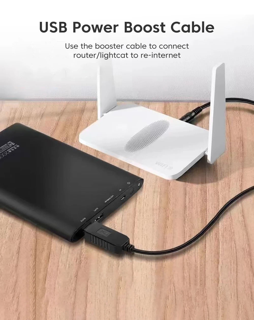 OLAF USB to DC Power Cable 5V to 12V Boost Converter with 8 Adapters for Wifi Router Mini Fan Speaker