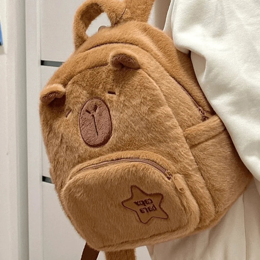 Capybara Plush Backpack Kawaii Fashion Mini Knapsack Bag