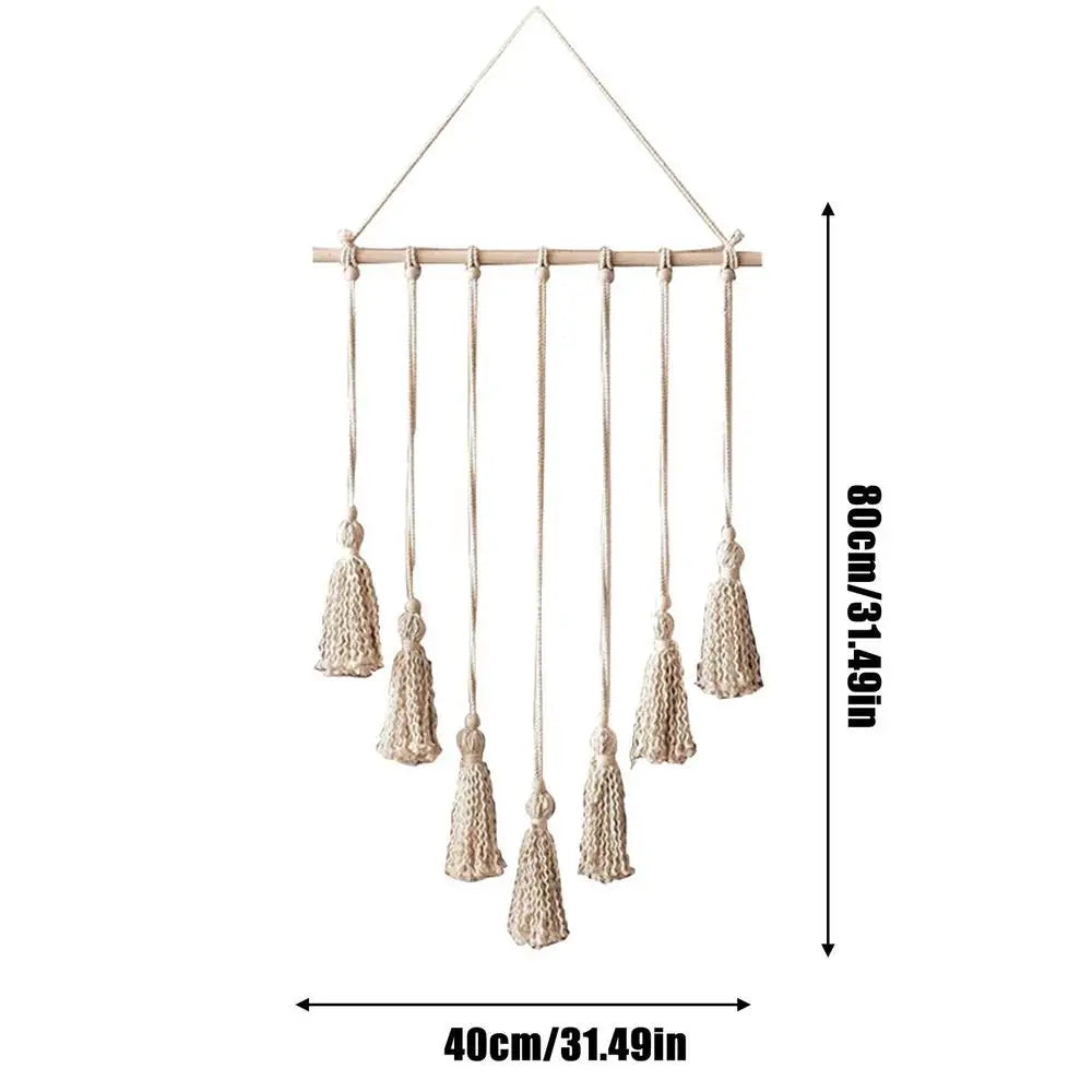 Hanging Photo Display Macrame Wall Art with 10 Clips Boho Decor