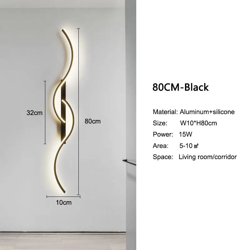 Indoor LED Wall Lights Modern Wall Sconces for Bedroom and Corridor Black Gold White Finish Stylish Indoor Lighting