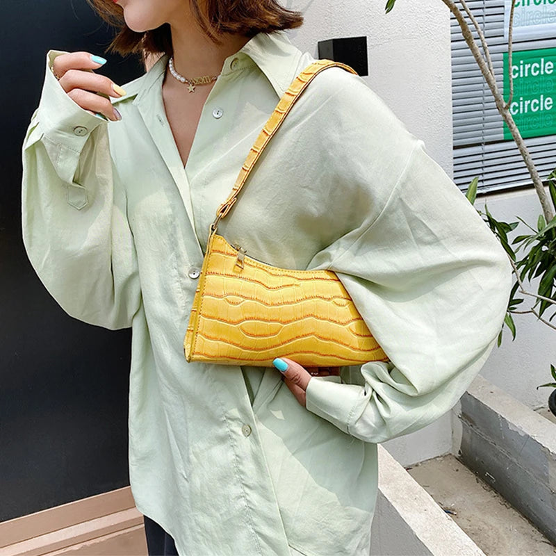 Retro Alligator Pattern Small Handbags for Women PU Leather