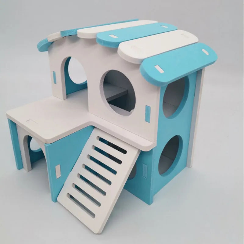 1 piece of barn rat playset, including wooden house, barn board toy, slide nest villa, golden bear house, eco-board bedroom