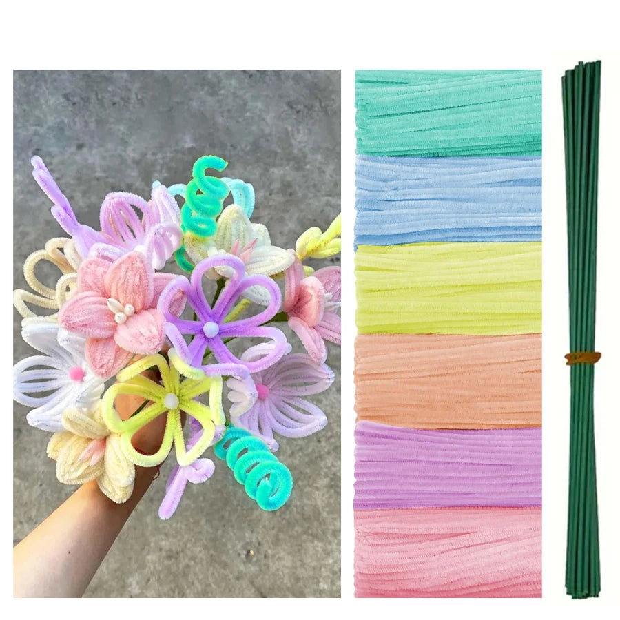 500 or 600 Pieces 12 Inch Pipe Cleaners Chenille Stems Bulk Craft Supplies for DIY Art Projects and Creative Gifts