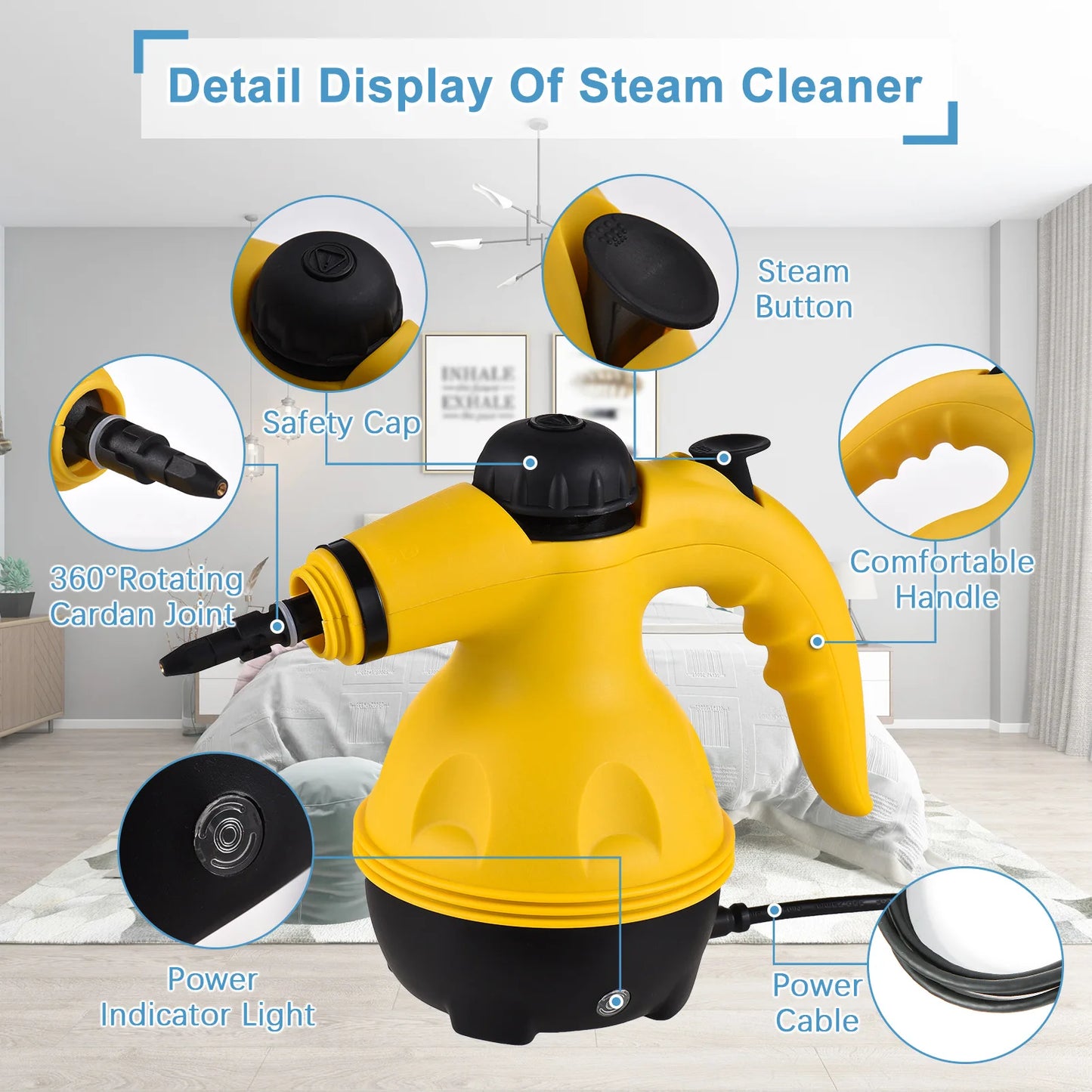 Hand-held High Temperature Steam Cleaner for Home and Car