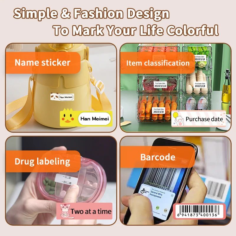 Marklife P15 Bluetooth Thermal Label Printer Portable Inkless Label Maker for Home and Office Use