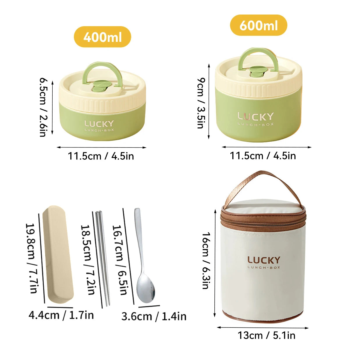 WORTHBUY Portable 304 Stainless Steel Insulated Bento Lunch Box With Thermal Bag Cutlery Leak Proof Container Set