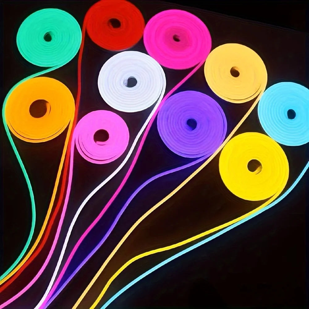 Neon LED Strip Light 5M 600 LEDs Waterproof Flexible Silicone Lamp