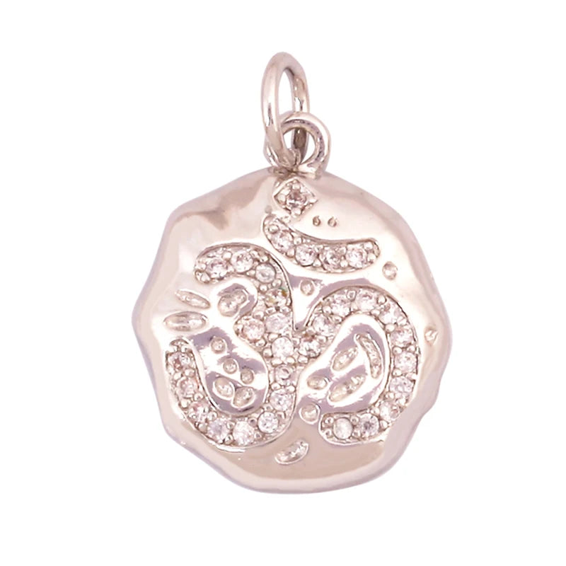 Cowboy Hat Boots Charm Pendant Zirconia 18K Gold Necklace