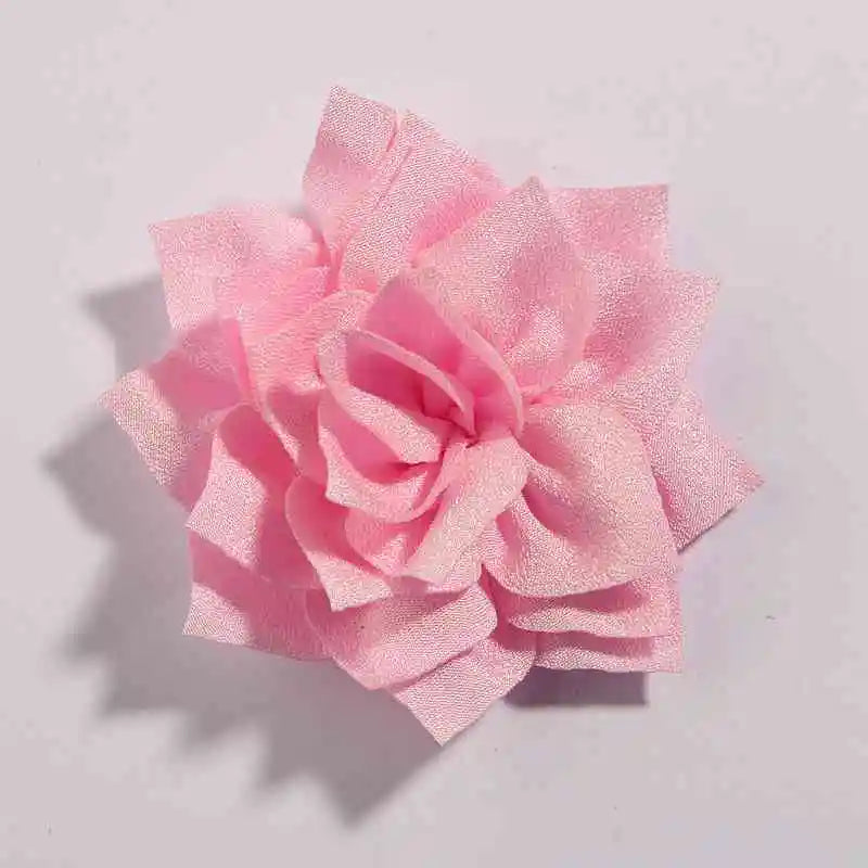 50PCS 7.5CM 2.95 Inch Fashion Lotus Satin Hair Flowers for DIY Headbands and Wedding Decor