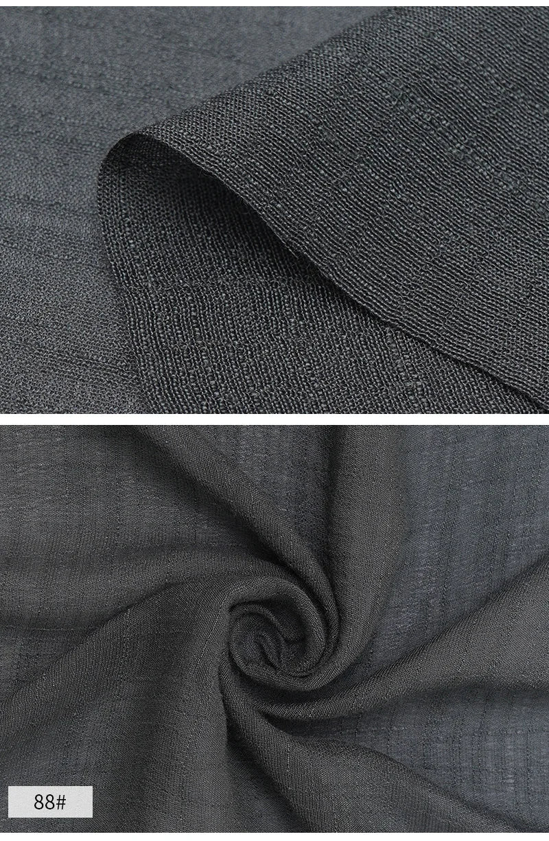 Solid Color Imitation Hemp Bamboo Crepe Fabric 5M 2M 1M 0.5M Soft Breathable Vibrant DIY Dress Gauze Curtain Bedding