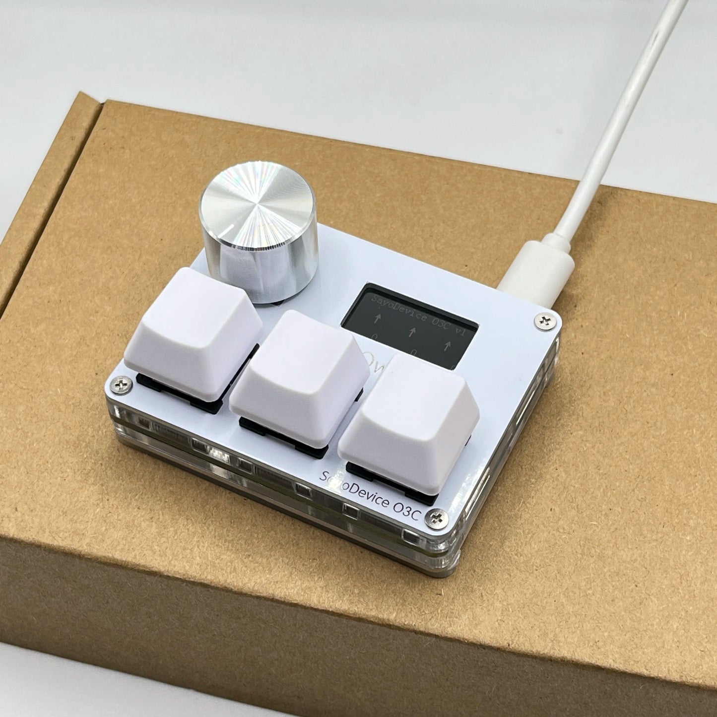 O3C SayoDevice OSU Rapid Trigger Magnetic Pink Switches Keyboard with Customizable Knob and Shortcut Features