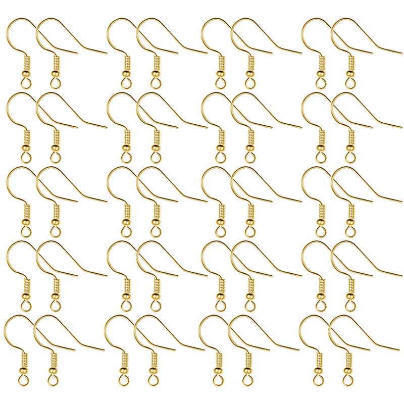 100/200pcs DIY Earring Findings Stainless Steel Hooks Hypoallergenic Earwires