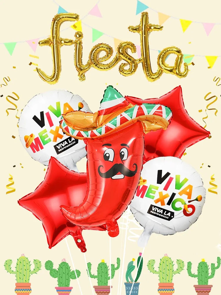 6 pcs Set Mexican Carnival Balloon