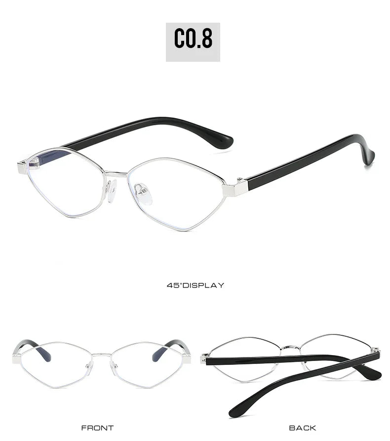 SO&EI Fashion Irregular Polygon Cat Eye Sunglasses UV400 Retro Shades for Women and Men