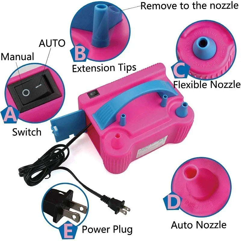 Electric Balloon Pump Double Hole Automatic Inflatable Machine