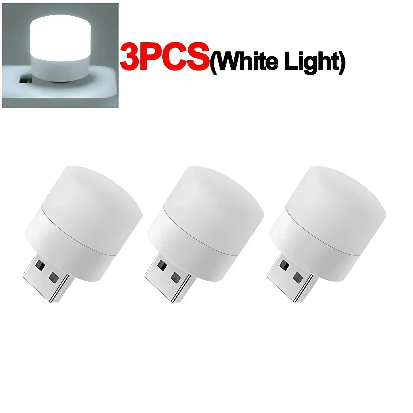 1-20Pcs Mini USB Night Light Warm White Eye Protection LED Lamp