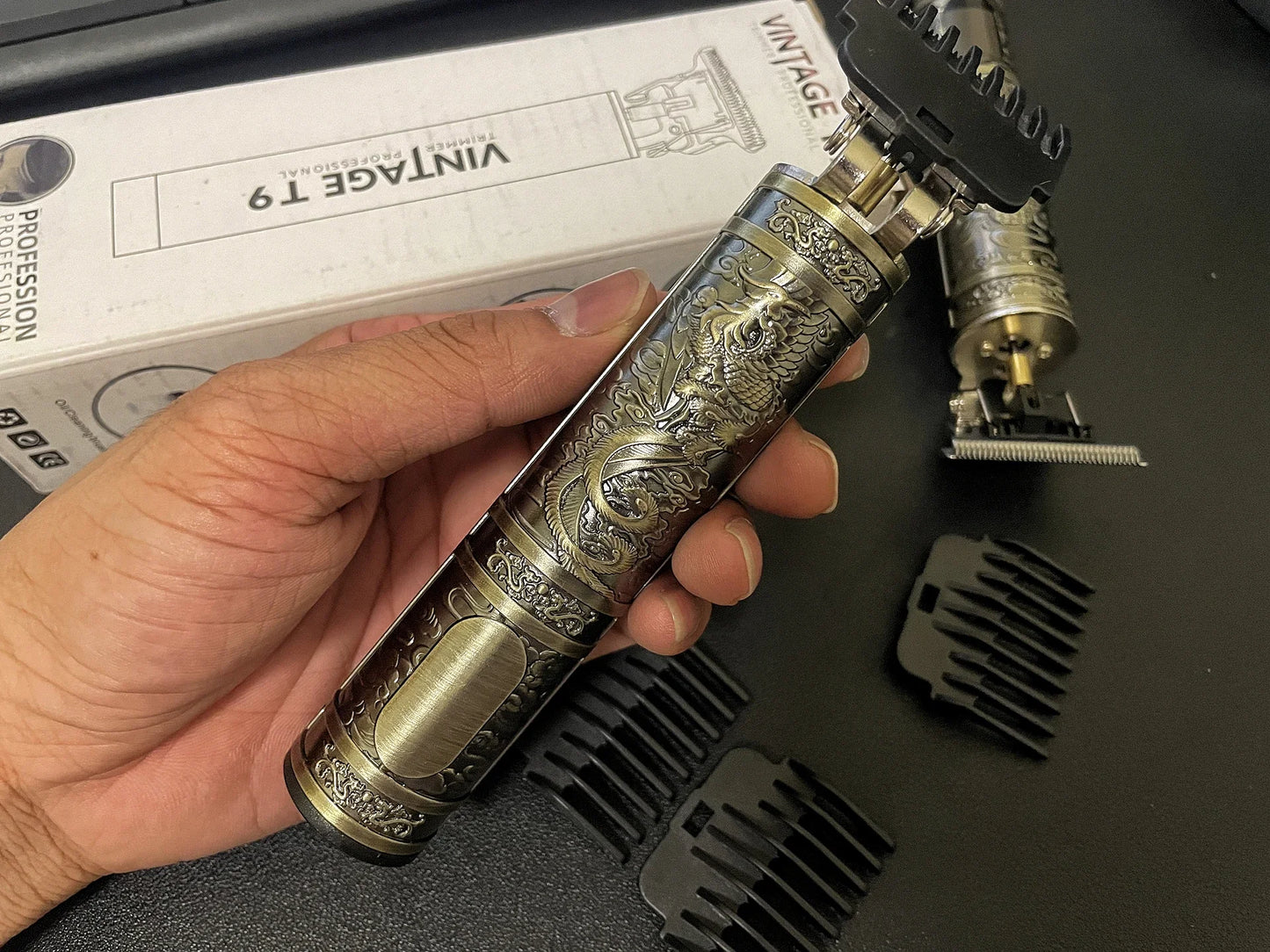 LCD Display T9 Electric Hair Trimmer for Men with 0mm Precision Shaving Ideal for Travel and Home Use