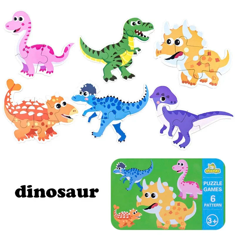 Baby Puzzle Montessori Educational Toys Wood 3D Jigsaw Puzzles For Kids 2-4 Years