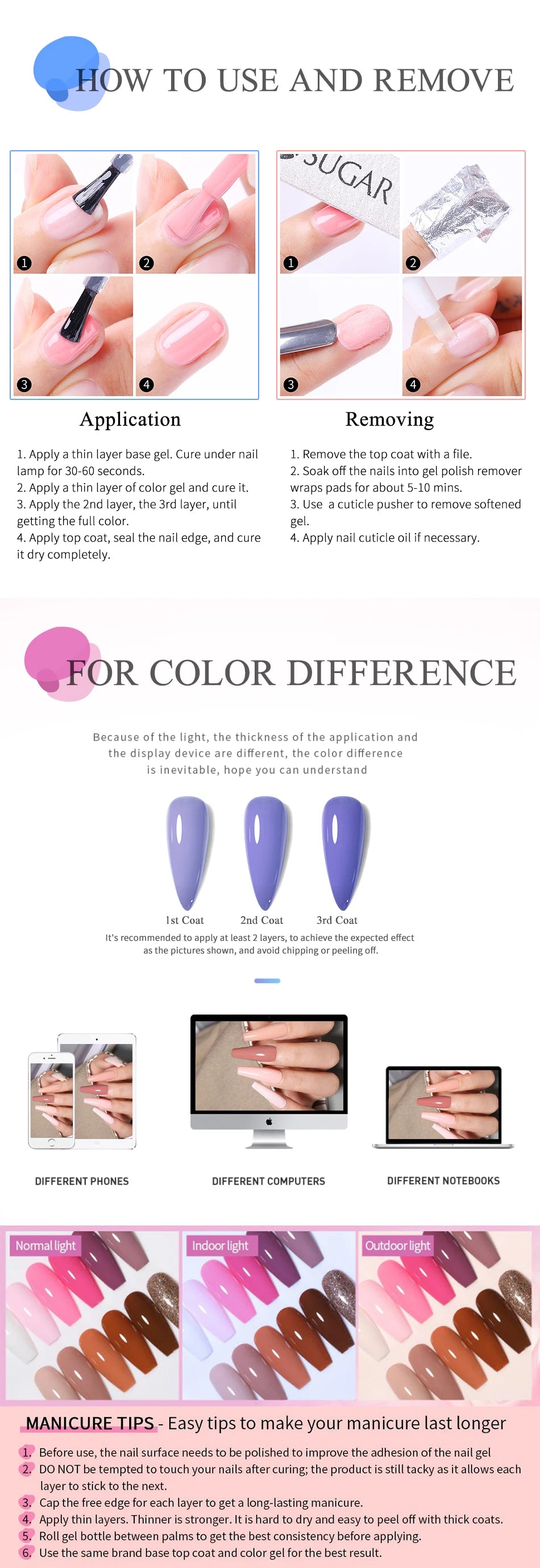 UR SUGAR 150g Semi Permanent Nail Gel Polish Fiber Rubber Base for Acrylic Nail Art Manicure