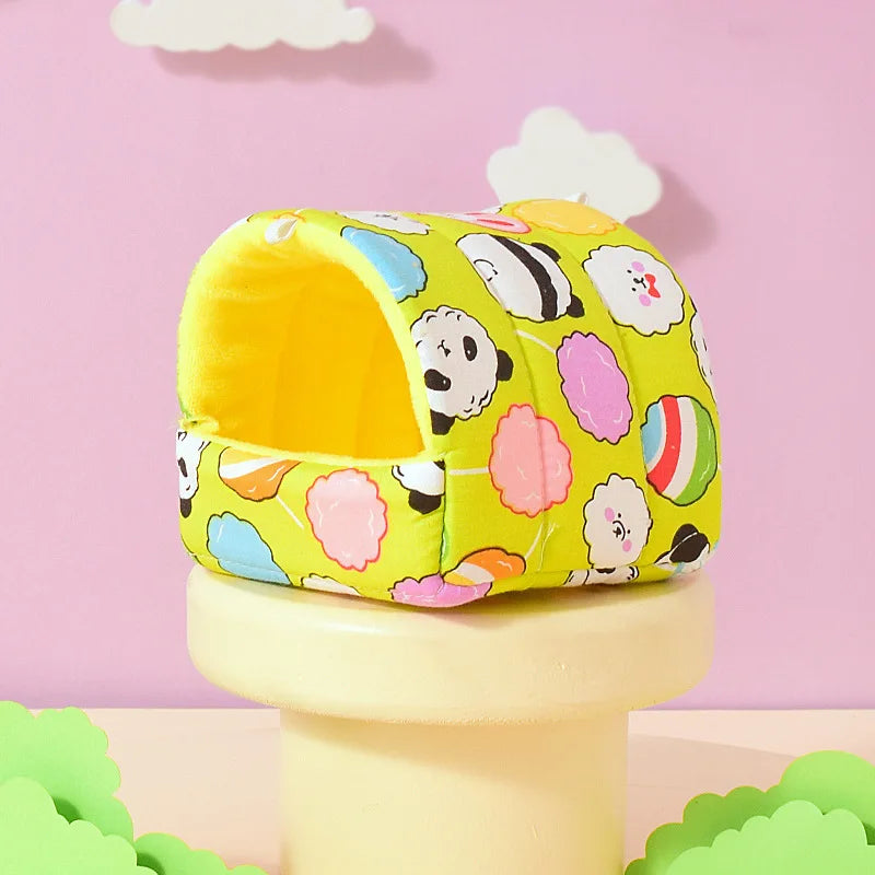 Cute Cartoon Bird parrot Mini Cage Guinea Pig Nest Small Animal Mice Rat Pet Sleeping Bed Hamster House Winter Warm Soft Mat