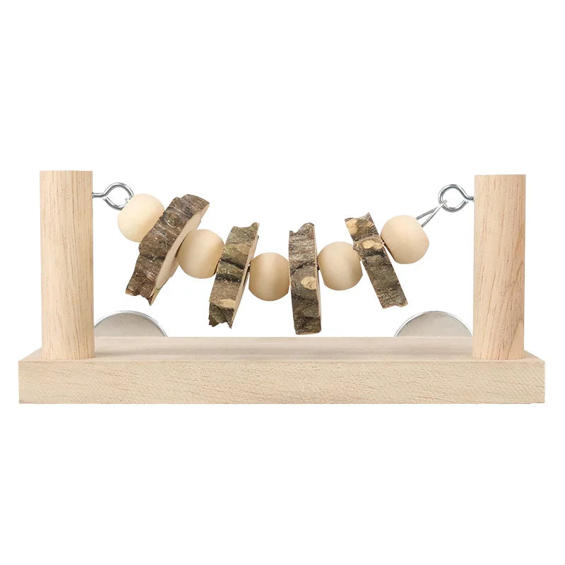 Solid wood parrot rest platform training station rack, climbing ladder, cloud ladder, swing, hanging ring bird toy