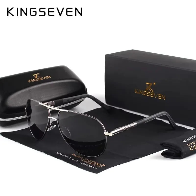 KINGSEVEN Classic Pilot Sunglasses Polarized UV400 Large Frame