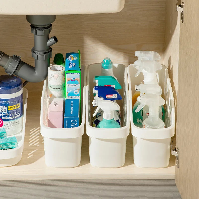 Shallow Width and Deep Pulley Kitchen Storage Box for Organization