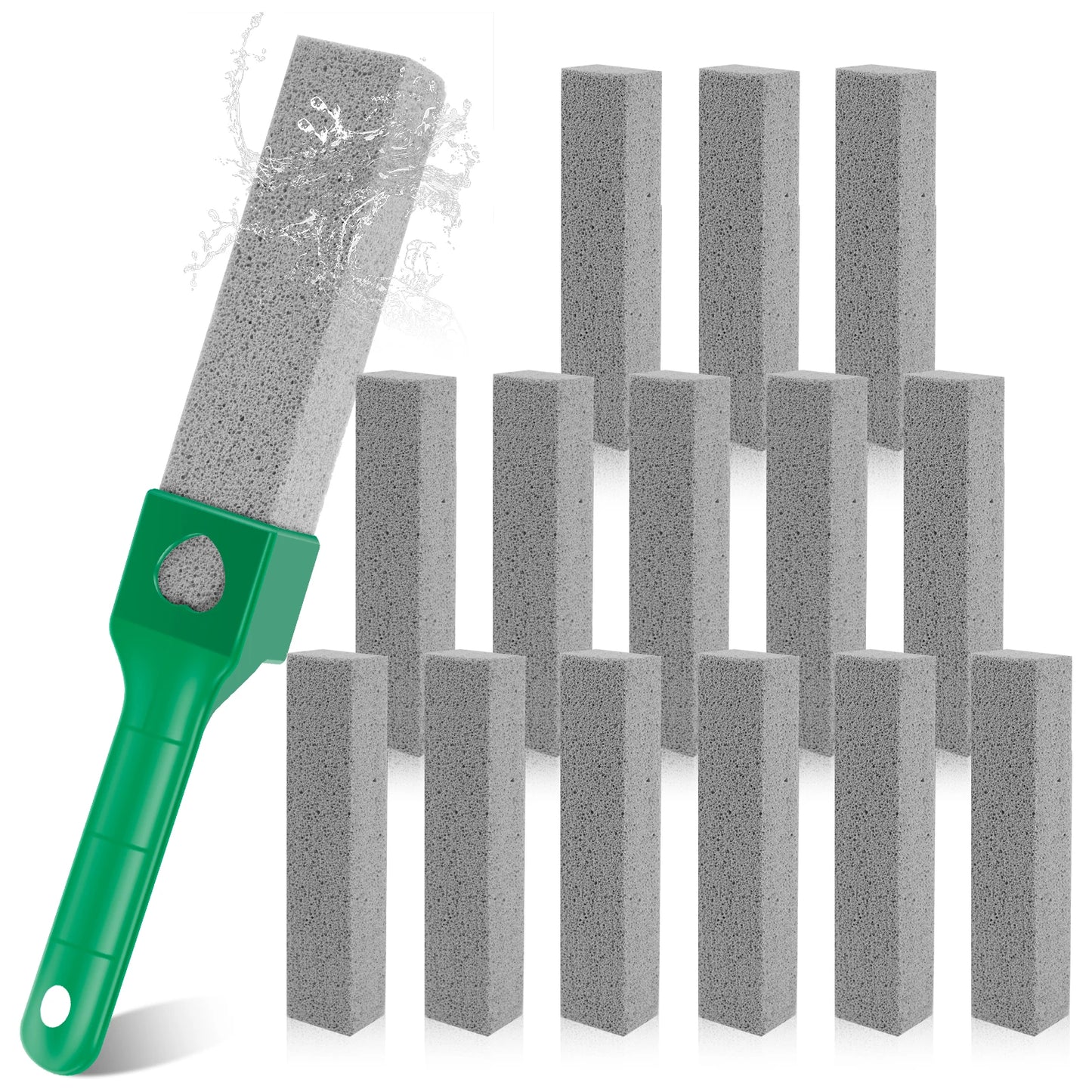 15 Piece Pumice Stone Toilet Bowl Cleaner Set with Ergonomic Handle for Effortless Bathroom Cleaning