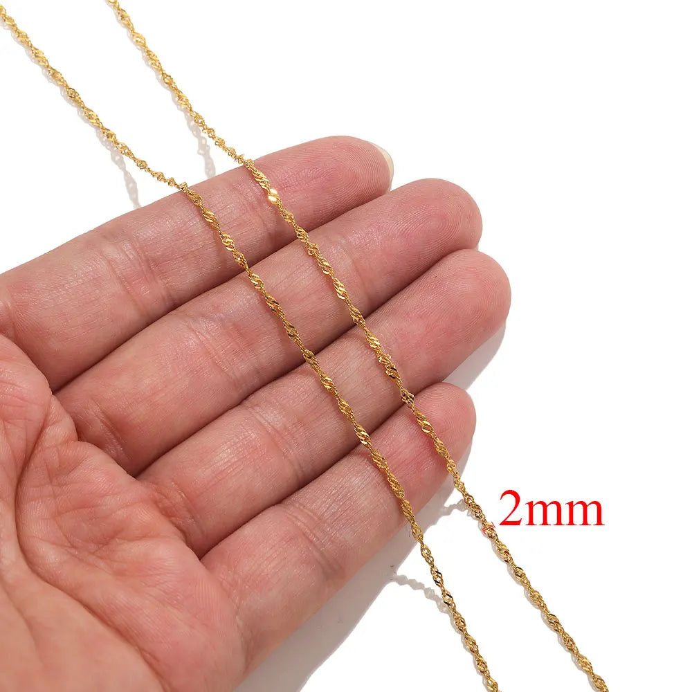 2 Meters Lips Beads Chain for Jewelry Making Gold Findings