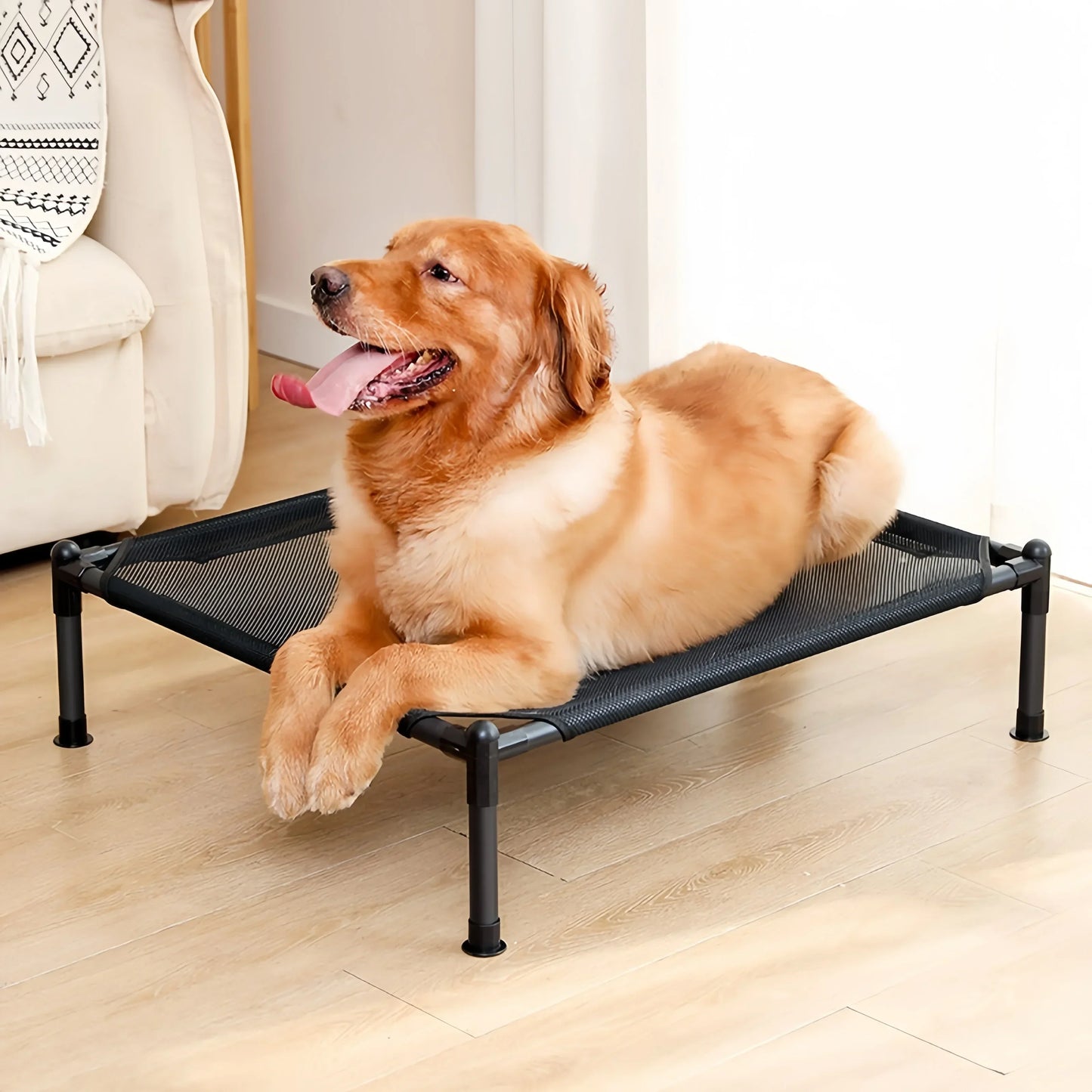 Elevated Pet Bed for Dogs and Cats Portable Folding Camping Bed Removable Washable Design for All Seasons Cozy Pet Kennel and Puppy Bed