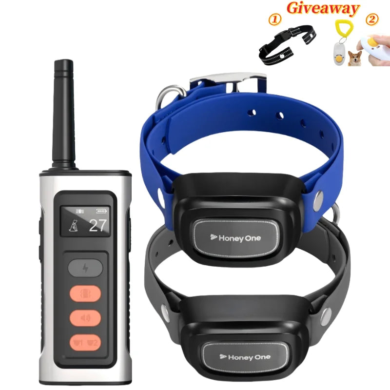 3500FTDigital Dog Training Collar Waterproof Rechargeable Remote Control Pet with LCD Display for All Size Shock Vibration Sound
