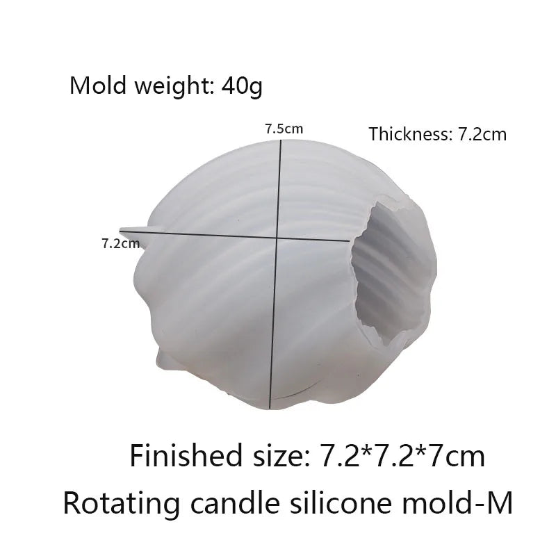 3D Rotating Pillar Candle Silicone Mold Geometric Wave Design