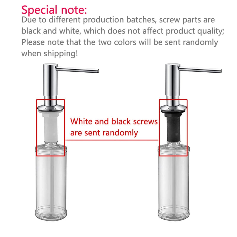 500ml Built-in Pump Kitchen Liquid Soap Dispenser Brass Brushed Nickel Elegant Design for Sink Counter Black Hand Pressure