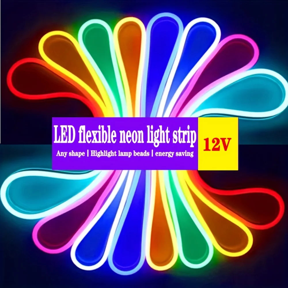 Neon LED Strip Light 5M 600 LEDs Waterproof Flexible Silicone Lamp
