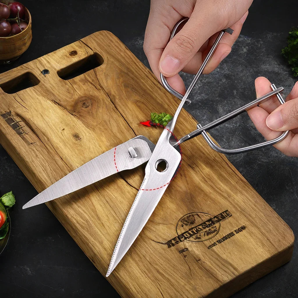 High Quality All Steel Kitchen Scissors with Detachable Stainless Steel Blades Multi Purpose Barbecue and Food Cutting Shears
